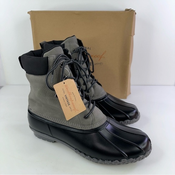 Weatherproof Vintage Men Duck Boots Adam II Grey Faux Leather